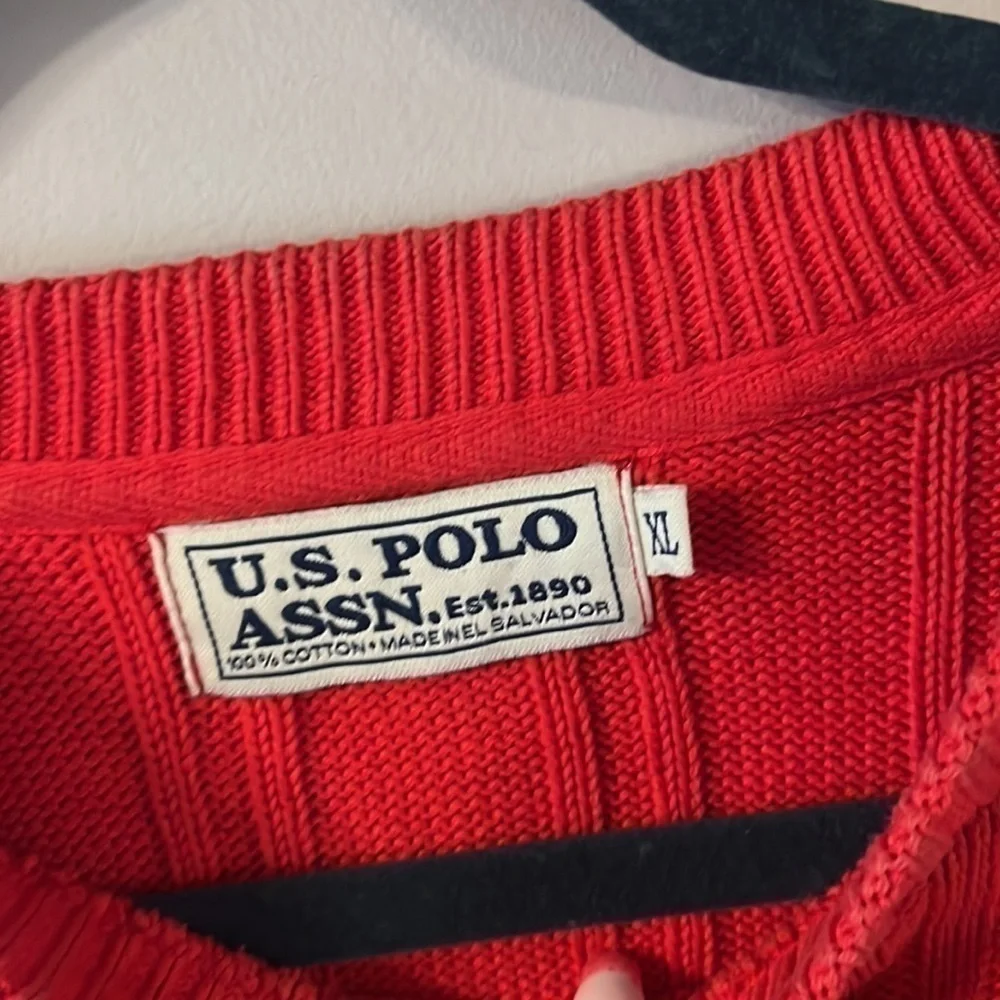 Vintage U.S. Polo Assn. est. 1890 XL red knit mens sweater